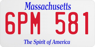 MA license plate 6PM581