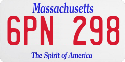 MA license plate 6PN298