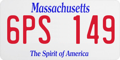 MA license plate 6PS149