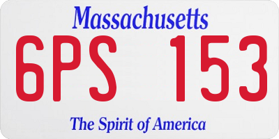 MA license plate 6PS153