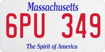 MA license plate 6PU349