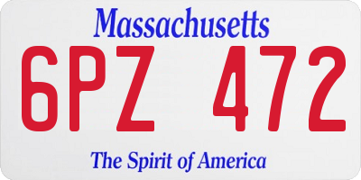 MA license plate 6PZ472