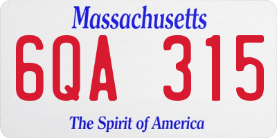 MA license plate 6QA315