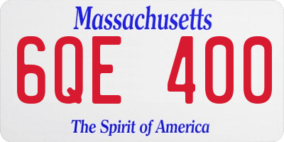 MA license plate 6QE400