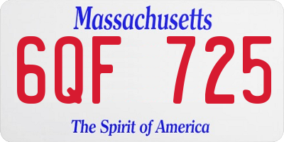 MA license plate 6QF725