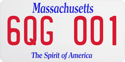 MA license plate 6QG001
