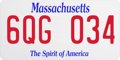 MA license plate 6QG034
