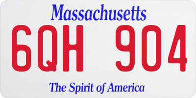 MA license plate 6QH904
