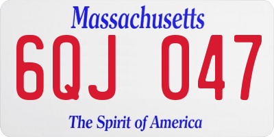 MA license plate 6QJ047