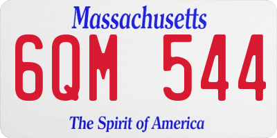 MA license plate 6QM544