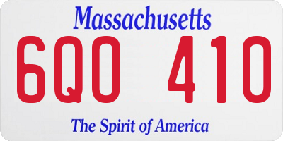 MA license plate 6QO410