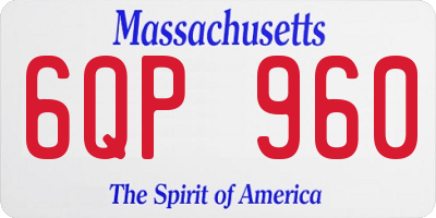 MA license plate 6QP960