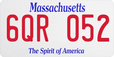 MA license plate 6QR052