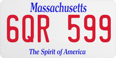 MA license plate 6QR599