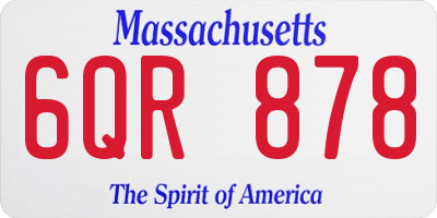 MA license plate 6QR878