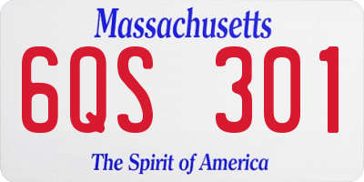 MA license plate 6QS301