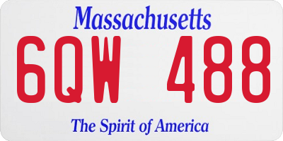 MA license plate 6QW488