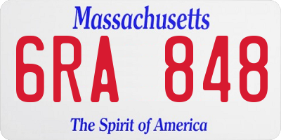 MA license plate 6RA848