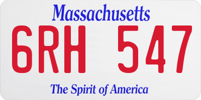 MA license plate 6RH547