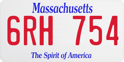 MA license plate 6RH754