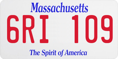 MA license plate 6RI109