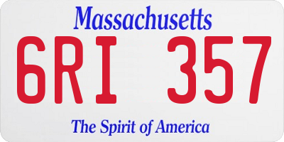 MA license plate 6RI357