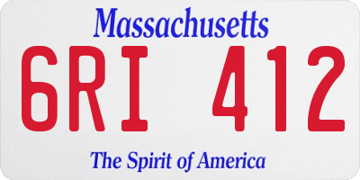 MA license plate 6RI412