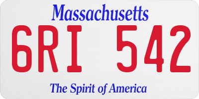 MA license plate 6RI542