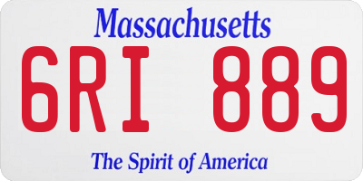 MA license plate 6RI889