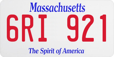 MA license plate 6RI921