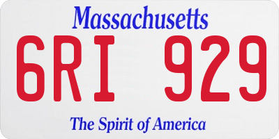 MA license plate 6RI929