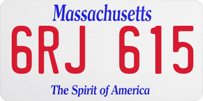 MA license plate 6RJ615