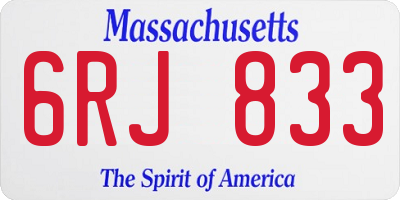 MA license plate 6RJ833