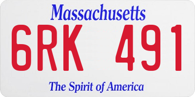MA license plate 6RK491