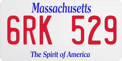 MA license plate 6RK529