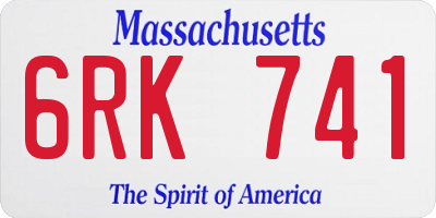 MA license plate 6RK741