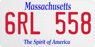 MA license plate 6RL558