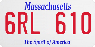 MA license plate 6RL610