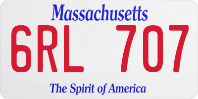 MA license plate 6RL707