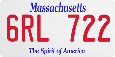 MA license plate 6RL722