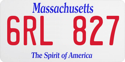 MA license plate 6RL827