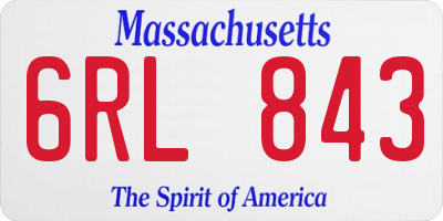 MA license plate 6RL843