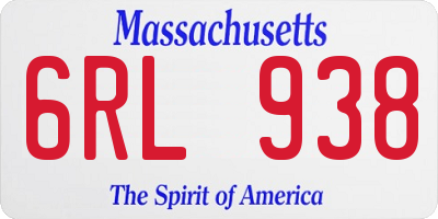 MA license plate 6RL938