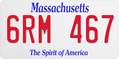 MA license plate 6RM467