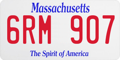 MA license plate 6RM907