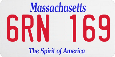 MA license plate 6RN169