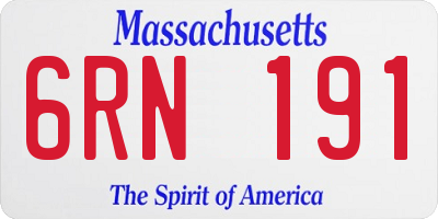 MA license plate 6RN191