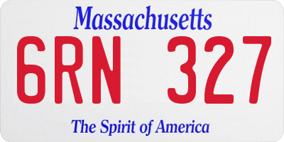 MA license plate 6RN327