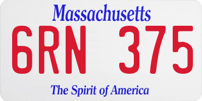 MA license plate 6RN375