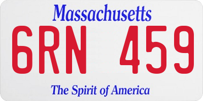 MA license plate 6RN459